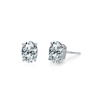 Oval Diamond Stud Earrings