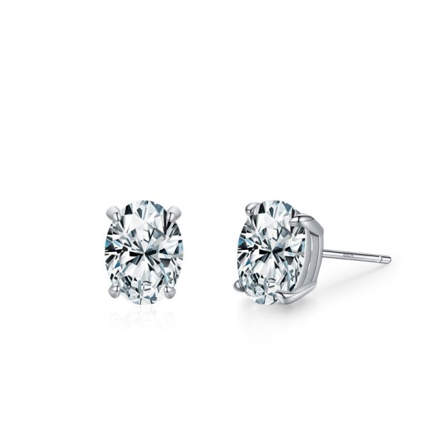 Oval Diamond Stud Earrings