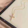 Pink Cross Necklace