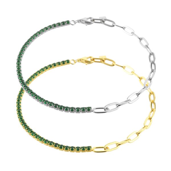Green Half Diamond Bracelet