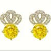 Canary Gem Crown Earrings
