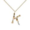 Alphabet Crystal Gem Necklace