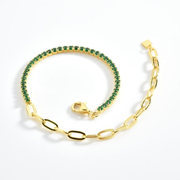 Green Half Diamond Bracelet