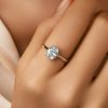 Sterling Silver Light Ocean Blue Diamond Ring