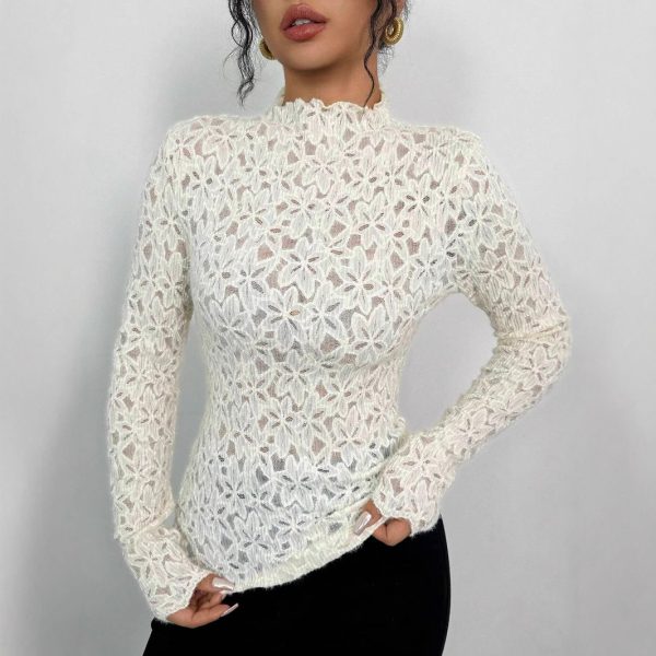 Turtleneck Lace Top