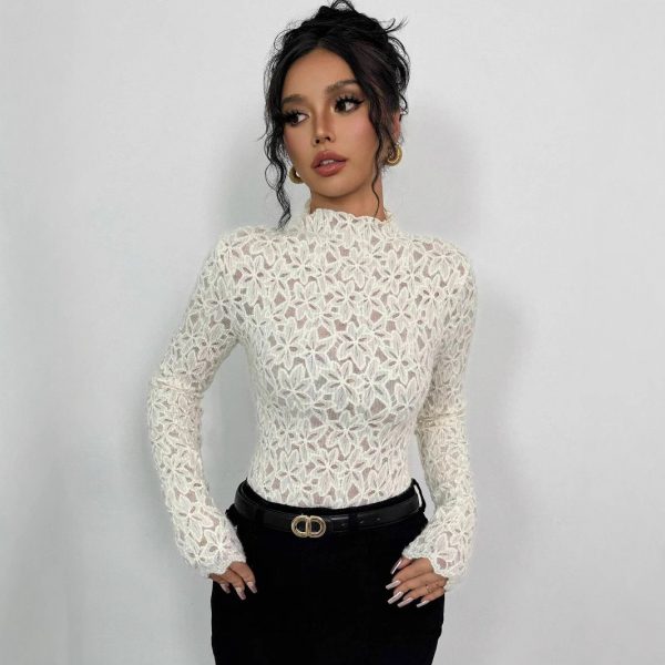 Turtleneck Lace Top