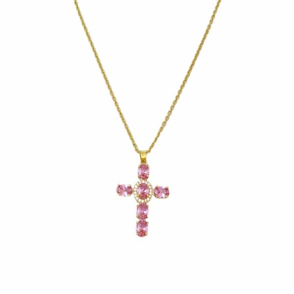 Pink Cross Necklace