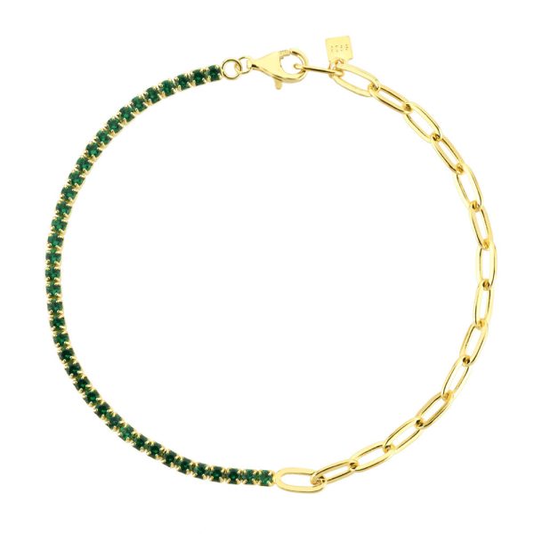Green Half Diamond Bracelet
