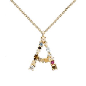 Alphabet Crystal Gem Necklace