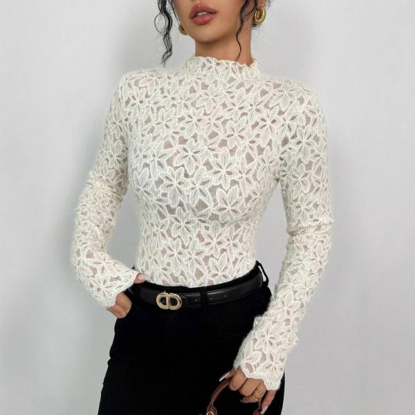 Turtleneck Lace Top