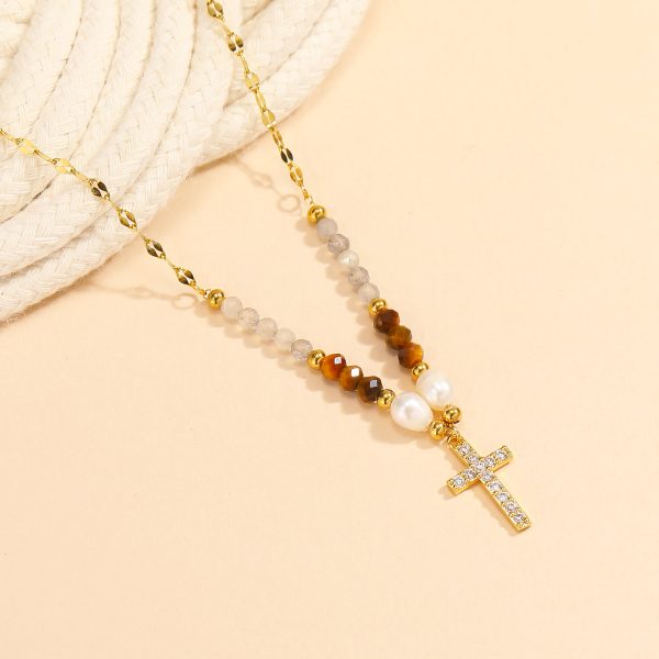 Niche Beaded Cross Necklace
