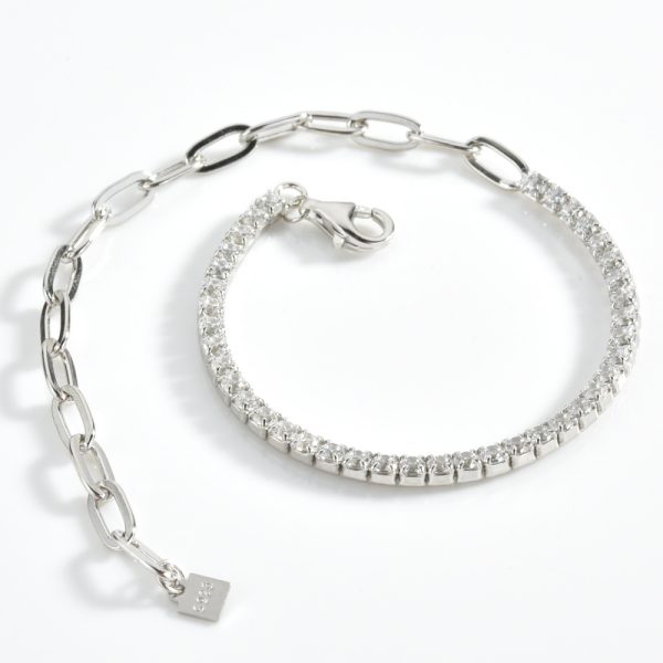 Half Diamond Tennis Bracelet