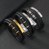Men's Magnetic Snap Leather Bracelet