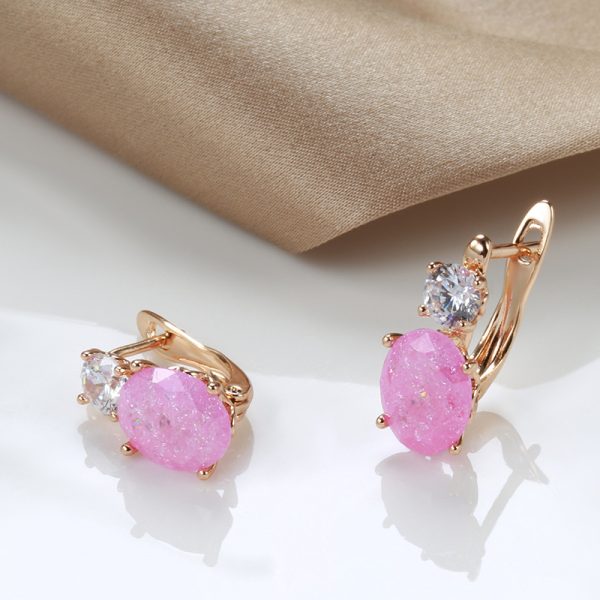 Pink Rose Gold Earrings