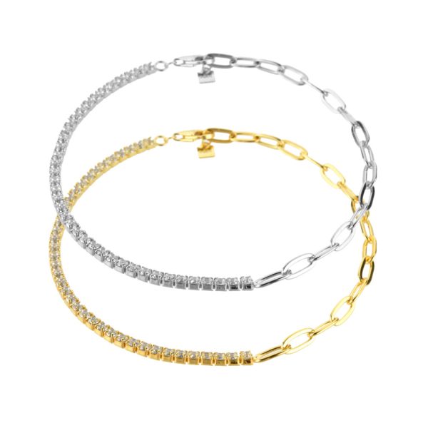 Half Diamond Tennis Bracelet