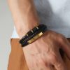 Men's Magnetic Snap Leather Bracelet