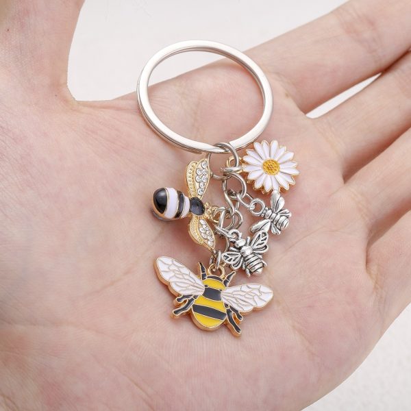 Bee Sunflower Keychain