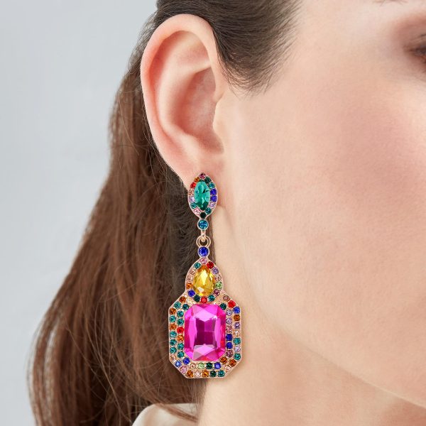 Colorful Vintage Crystal Earrings