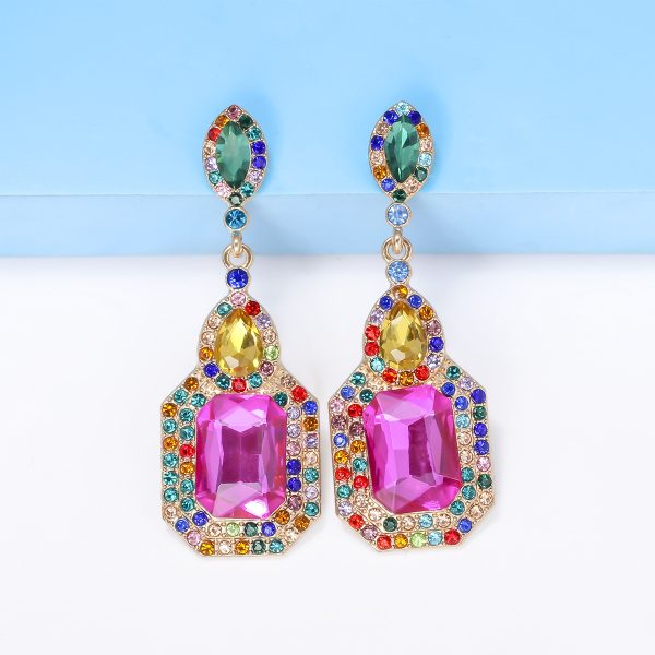 Colorful Vintage Crystal Earrings