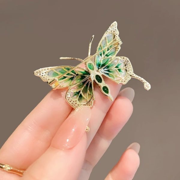 Emerald Butterfly Brooch