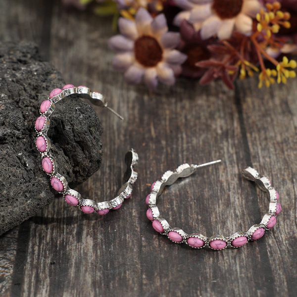 Pink Hoop Earrings