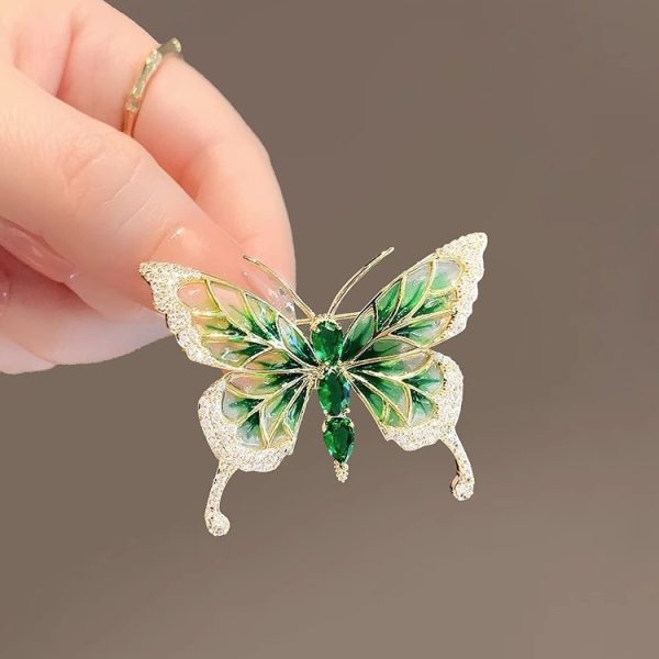 Emerald Butterfly Brooch