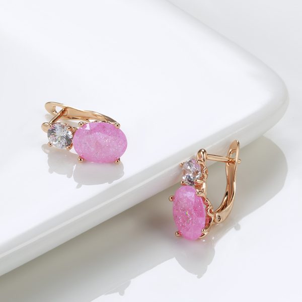 Pink Rose Gold Earrings