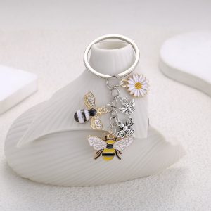 Bee Sunflower Keychain