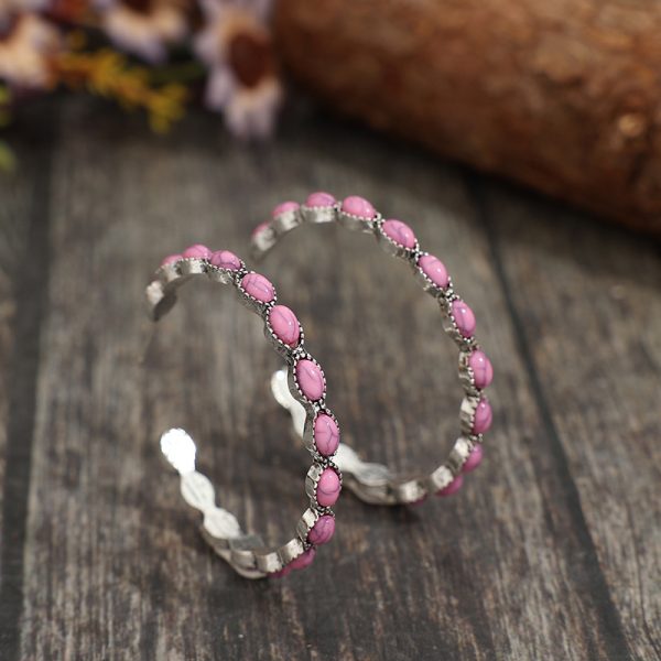 Pink Hoop Earrings