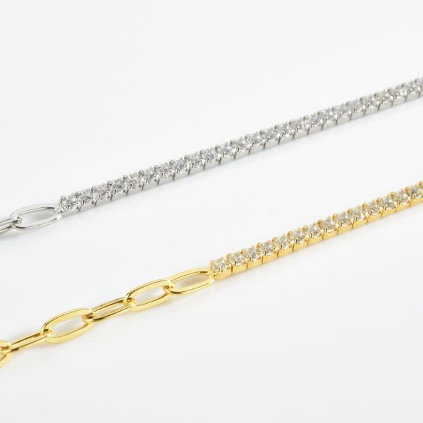 Half Diamond Tennis Bracelet