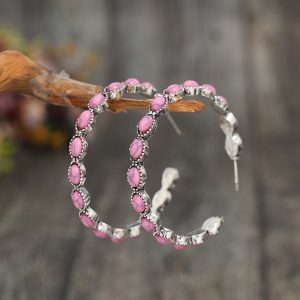 Pink Hoop Earrings