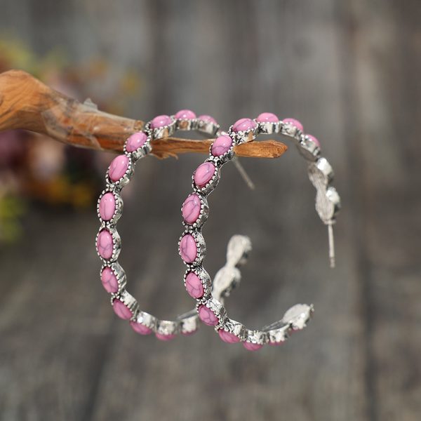 Pink Hoop Earrings