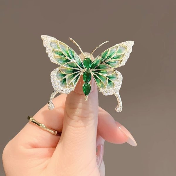 Emerald Butterfly Brooch