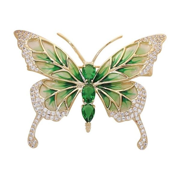 Emerald Butterfly Brooch