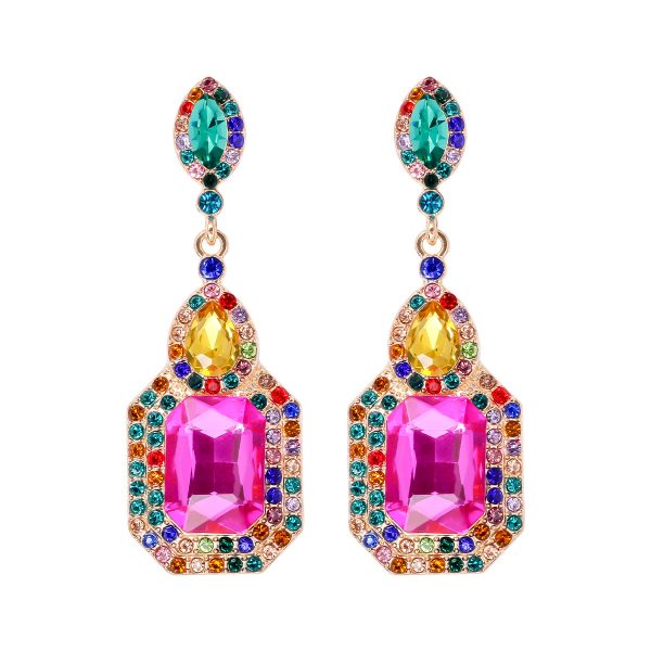 Colorful Vintage Crystal Earrings