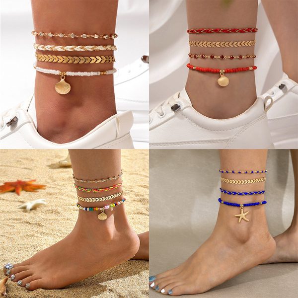 Rice Bead Anklet Set