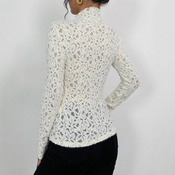 Turtleneck Lace Top