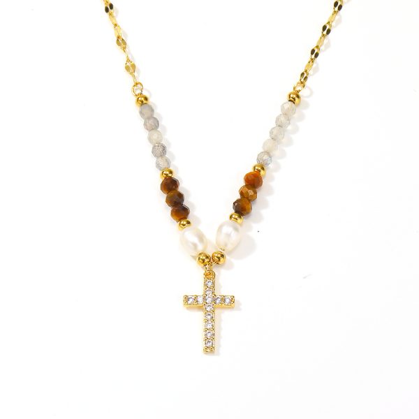 Niche Beaded Cross Necklace