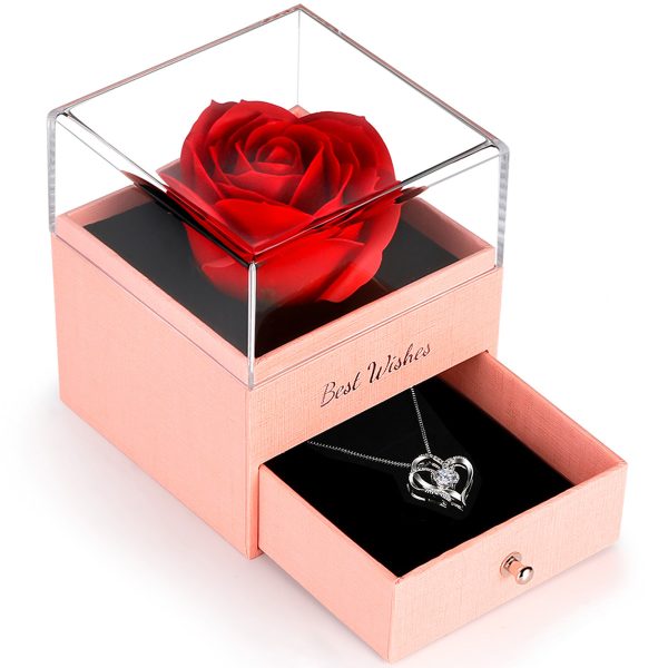 Necklace With Rose Gift Box