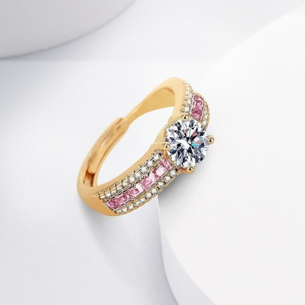 Starry Champagne Gold Diamond Ring
