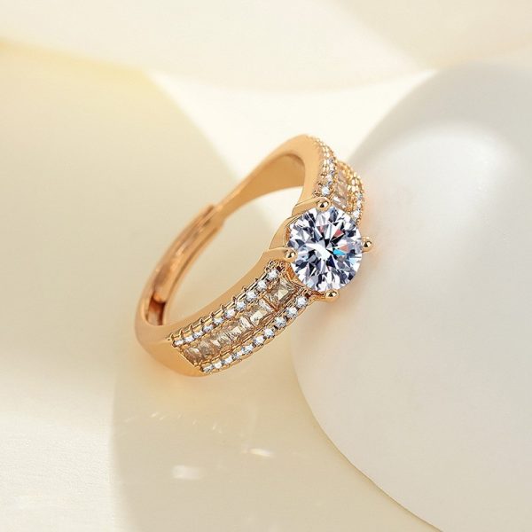 Starry Champagne Gold Diamond Ring