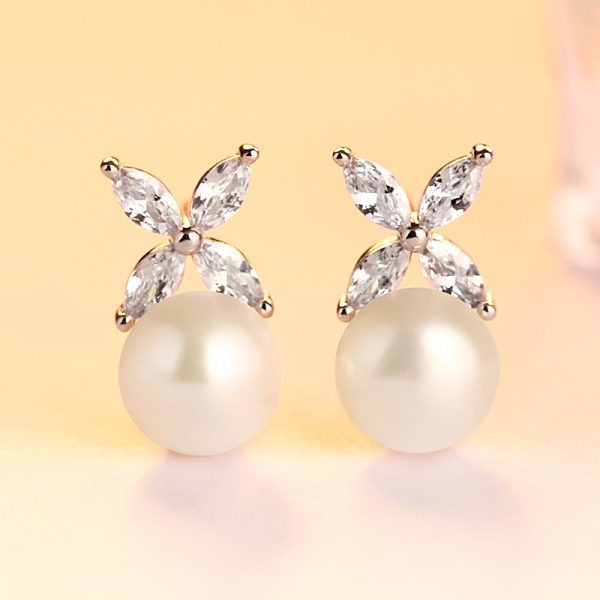 Pearl Sterling Silver Stud Earrings