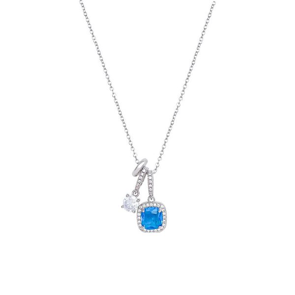 Super Shiny Blue Zircon Necklace