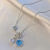 Super Shiny Blue Zircon Necklace