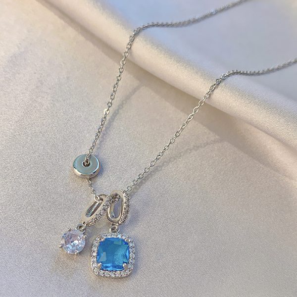 Super Shiny Blue Zircon Necklace