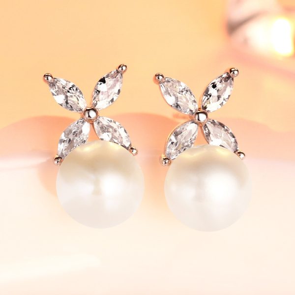 Pearl Sterling Silver Stud Earrings