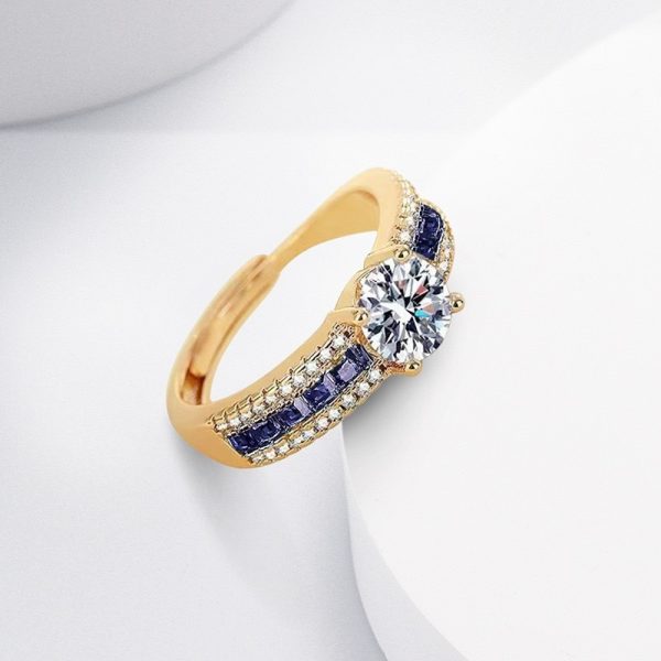 Starry Champagne Gold Diamond Ring
