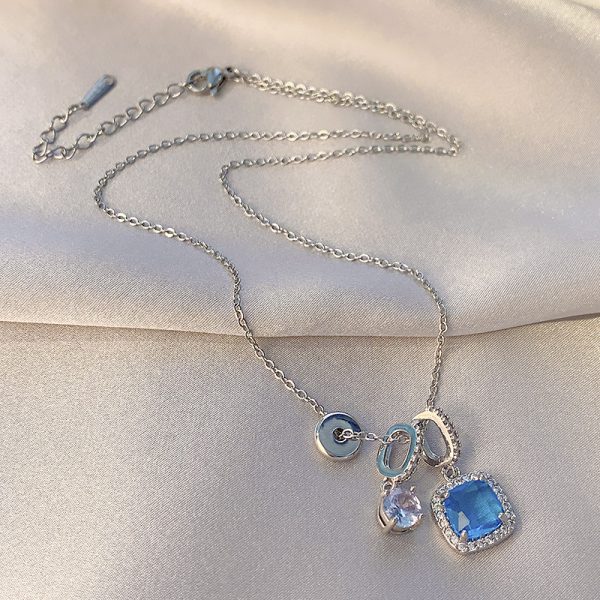 Super Shiny Blue Zircon Necklace