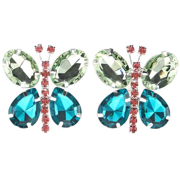Rhinestone Exaggerated Butterfly Earrings
