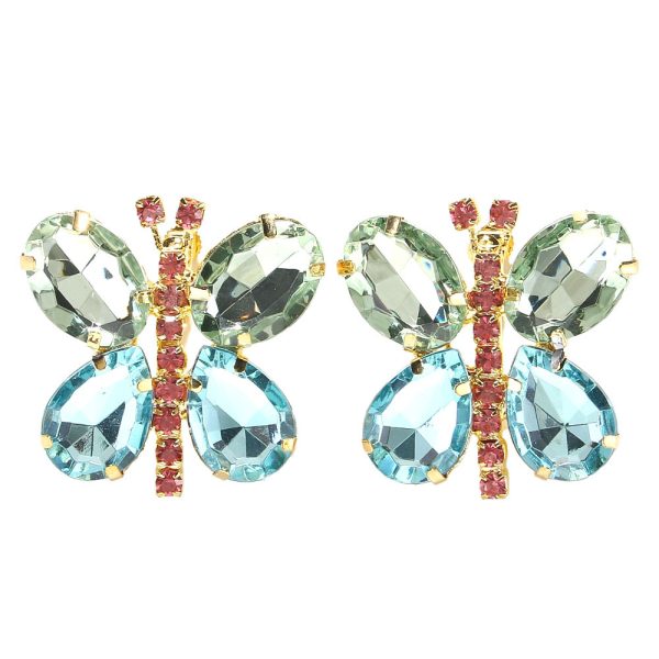 Rhinestone Exaggerated Butterfly Earrings